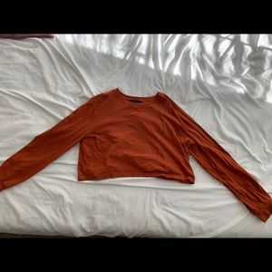 Burnt orange crop top long sleeve